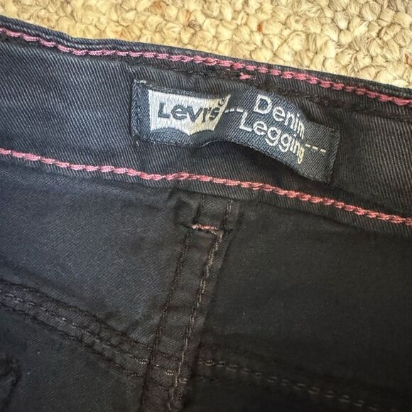 Levi's Denim Leggings Black and Pink Tie-Dye Jeans - Picture 8 of 9